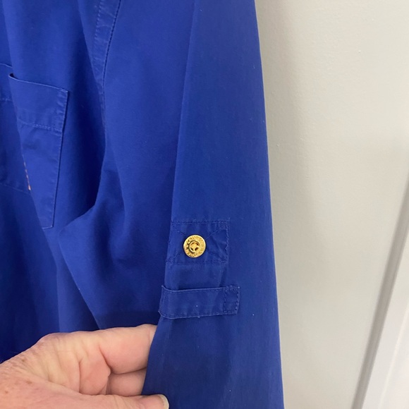 Ralph Lauren Royal Blue Casual Button Down Shirt Embroidered Crest Emblem - Picture 8 of 13